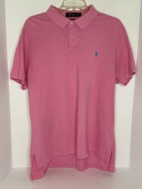 Ralph Lauren Men's Pink Polo with Blue Pony